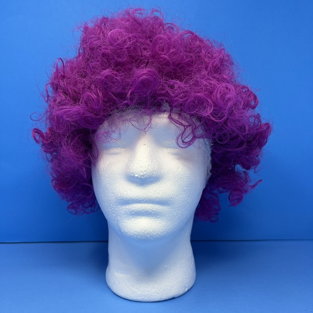 Halloween Clown Costume Wig Purple Afro 60s 70s‎ Disco Clown - Picture 11 of 15